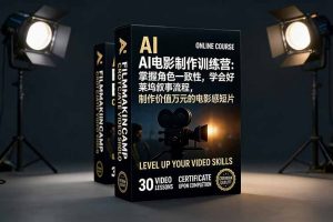 AI电影制作训练营：掌握角色一致性，学会好莱坞叙事流程，制作价值万元的电影感短片