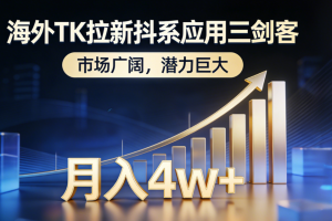 海外TK拉新抖系应用三剑客，市场广阔，潜力巨大，月入1w+