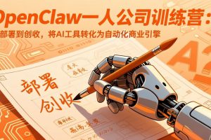 OpenClaw小龙虾一人公司训练营-更新：从部署到创收，将AI工具转化为自动化商业引擎