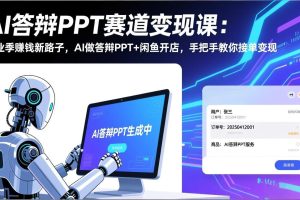 AI答辩PPT赛道变现课(视频+文档)：毕业季赚钱新路子，AI做答辩PPT+闲鱼开店，教你接单变现