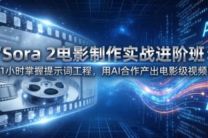 Sora 2电影制作实战进阶班：1小时掌握提示词工程，用AI合作产出电影级视频