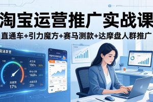 淘宝运营推广实战课（更新26年3月）直通车+引力魔方+赛马测款+达摩盘人群推广等