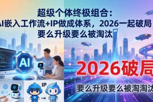 超级个体终极组合-更新：AI嵌入工作流+IP做成体系，2026一起破局，要么升级要么被淘汰