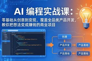 更新：零基础从创意到变现，覆盖全品类产品开发，把想法变成赚钱的项目