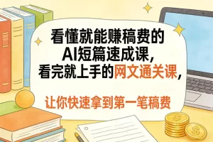 AI短篇网文0-1，助你快速賺到第一笔稿费