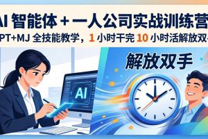 AI 智能体 + 一人公司实战训练营：GPT+MJ 全技能教学，1 小时干完 10 小时活解放双手