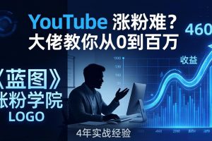 YouTube 涨粉难？《蓝图涨粉学院》：4 年赚 460 万的大佬教策略，从0到百万有路径！