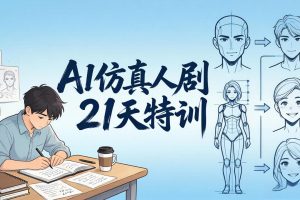 AI仿真人剧21天特训-更新：从剧本到成片全流程实战，掌握角色一致性与变现方法