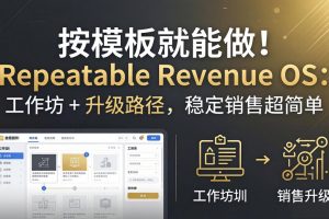 按模板就能做！Repeatable Revenue OS：工作坊 + 升级路径，稳定销售超简单