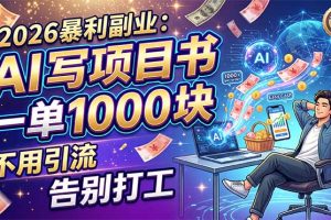 2026暴利副业：AI 写项目书，一单 1000 块，不用引流，告别打工