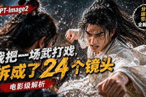 用GPT-Image2,把一段武打对决拆成24个连续镜头,从人物建立、动作衔接、运镜节奏,到情绪爆发