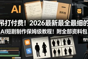 吊打付费！2026最新最全最细的AI短剧制作保姆级教程