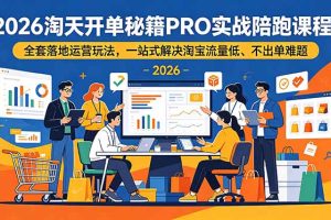 2026淘天开单秘籍PRO实战陪跑课程-更新：全套落地运营玩法，一站式解决淘宝流量低、不出单难题
