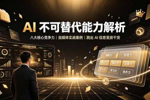 付费文章：AI 不可替代能力解析▸八大核心竞争力｜自媒体实战案例｜跳出 AI 信息茧房干货