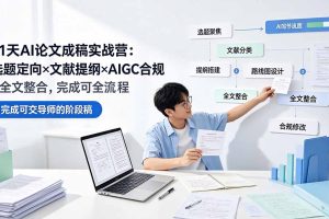 21天AI论文成稿实战营：选题定向×文献提纲×AIGC合规×全文整合，完成可交导师的阶段稿