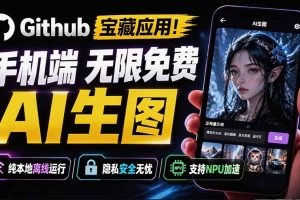 Github宝藏应用！手机端无限免费AI 生图，纯本地离线运行，支持NPU加速 斩获3.1k stars，local-dream