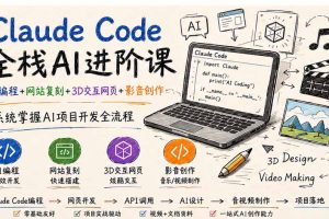 Claude Code全栈AI进阶课；AI编程+网站复刻+3D交互网页+影音创作，系统掌握AI项目开发全流程